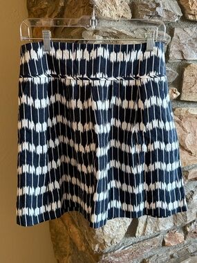 Loft Navy & White Patterned Women's Skirt - Classic A-Line